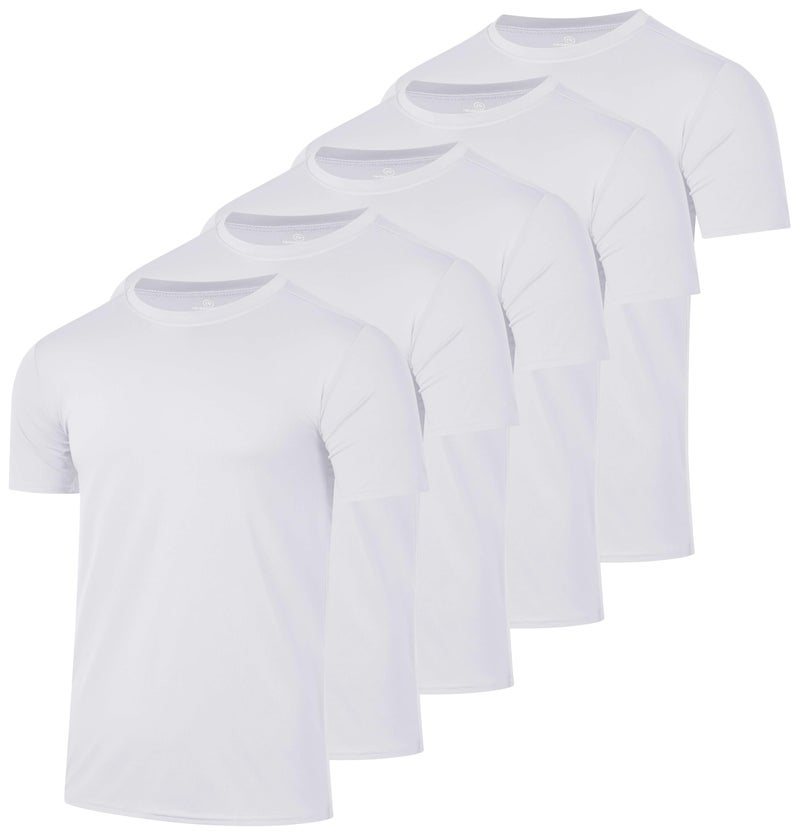 REALESSENTIALS Real Essentials 5 Pack: Menâ€™s Short Sleeve Dry Fit T-Shirts â€“ Moisture Wicking Athletic Workout Gym Fitness Casual Tees, Set 9, X-Large - Image 1